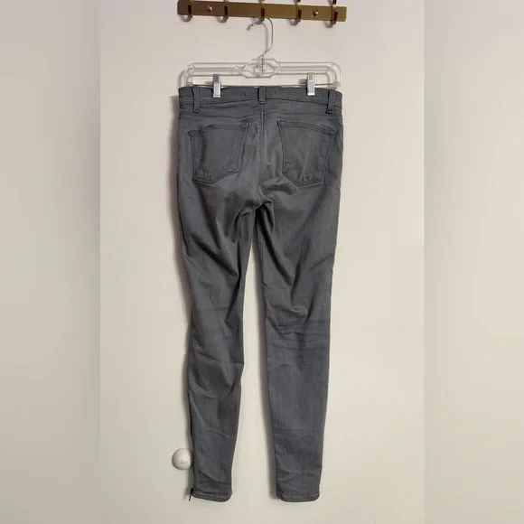 J BRAND Womens sz 26 Gray GOTHAM Long Zipper Ankle Slim Fit Skinny Jeans - Picture 7 of 7